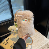 Winter Imitation Rex Rabbit Fur Shoulder Plush Bag_Cwab3960