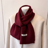 Solid Knit Scarf Soft Warm Winter Shawl_Cwasc03456