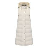 Solid-Color Hooded Sleeveless Cotton-Padded Vest