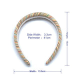 NEW STRIPED RAFFIA WOVEN PADDED CROWN HEADBAND_CWAHA6333