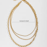 BRAIDED HOOP CLASP THREE LAYER NECKLACE_CWMM3679