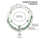 STACKED FLORAL TASSEL GRAVEL BEADED NECKLACE_CWAJE1816