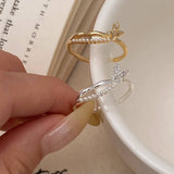 TEMPERAMENT SWEET PEARL OPEN RING FOR WOMEN_CWAJE3097