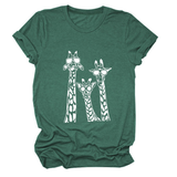 Womens Giraffe Print Casual Summer T-Shirt