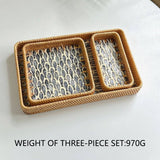 RATTAN COLORFUL SHELL FRUIT TRAY THREE PIECE SET_CWMM4393