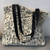 Tote Bags Canvas With Cute Letter Print_Cwab2039
