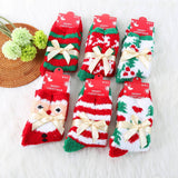 CHRISTMAS TREE THICKENED BOW CHRISTMAS SOCKS_CWMS0626