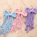 BOW TASSEL KEYCHAIN HANDCRAFTED WRIST STRAP_CWAB5073