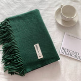 COLORBLOCK TASSEL SCARF THICK WRAP FOR STUDENTS_CWASC2281