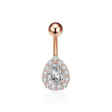 TEARDROP CZ BELLY RING COLORFUL STAINLESS STEEL_CWMM9309