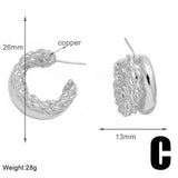 C SHAPED HOLLOW GOLD PLATED EARRINGS_CWAJE1032