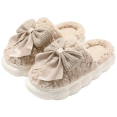 Women Bowknot Comfort Warm Indoor Slippers_Cwshs0296