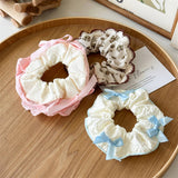 CREAM COLOR HIGH ELASTIC LACE HAIR TIE_CWAHA1351