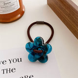 6PCS SET ACRYLIC BEAR FLOWER BOW HAIR TIES_CWAHA0337