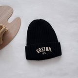 Versatile Letter Vertical Striped Knitted Hat_Cwah2924