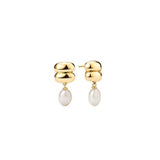 MINIMALIST IRREGULAR PEARL EARRINGS 18K GOLD STEEL_CWAJE5020
