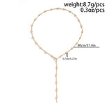 FASHIONABLE COLORFUL CRYSTAL Y SHAPED NECKLACE_CWMM3184