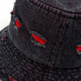 LETTER DENIM HOLE COLORBLOCK BUCKET HAT_CWAH1551