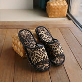 LEOPARD BOW INDOOR SLIPPERS NON SLIP QUIET_CWSHF0197