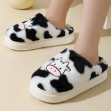 CUTE CARTOON COW STYLE WINTER COTTON SLIPPERS_CWMM3072