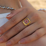 IMMORTAL FLOWER STAINLESS STEEL RINGS FOR WOMEN_CWAJE0610