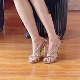 GOLD SLIM HEELS FASHIONABLE VERSATILE HIGH HEELS_CWSHH0030