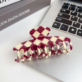Checkerboard Hair Claw ? Candy Color Acetate Look_Cwmm10084
