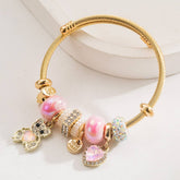 Trendy Stainless Steel Bracelet With Bear Heart_Cwmm8596