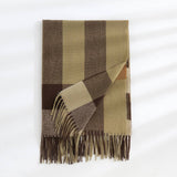PLAID FAUX CASHMERE SCARF THICK WARM NECK WRAP_CWASC0242
