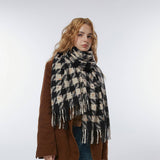 HOUNDSTOOTH SCARF SOFT FAUX CASHMERE WINTER WRAP_CWASC2358
