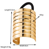 SLEEK OVAL METAL ELASTIC HAIR TIE FOR WOMEN_CWAHA6181