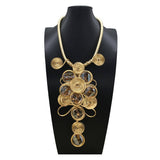 CRYSTAL ALUMINUM WIRE NECKLACE EARRING SET_CWMM4968