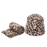 Leopard Knit Beanie With Pom & Scarf Set_Cwah04988