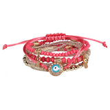 HANDMADE BEADED EVIL EYE LAYERED BRACELET_CWAJE2211