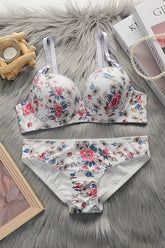 Cwmu00278_Printed Sexy Underwire Bra Set