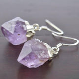 NATURAL CRYSTAL IRREGULAR ORIGINAL STONE EARRINGS_CWAJE1074