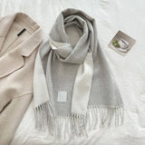 Cwasc03138_Winter Wool Reversible Tassel Scarf For Couples