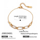18K GOLD STAINLESS STEEL OVAL LINK TENNIS BRACELET_CWAJE4679