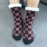 MEN KNITTED PLAID PLUSH INDOOR SLIPPERS_CWMS0714