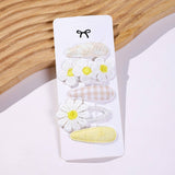 DAISY BB CLIP SET PRINTED CUTE FABRIC CLIPS_CWAHA6701