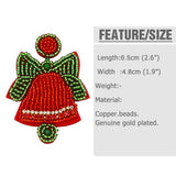 HANDMADE BEADED CHRISTMAS BELL EARRINGS_CWAJE1044