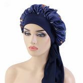 BUTTERFLY PRINT STRETCH NIGHTCAP WITH LONG RIBBON_CWAH1476
