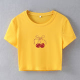 Y2K Sexy Slim Fit Short Sleeve Crop Top Tee