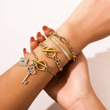 SNAKE BONE CHAIN VINTAGE KEY BRACELET NECKLACE_CWAJE1148