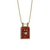 Vintage Square Zodiac Necklace With Enamel_Cwmm8840