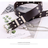 Cwabe0371_Double Eye Chain Women Belt