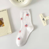 White Small Fresh Fruit Cartoon Bear Stockings_Cwms1398