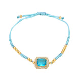 BOHEMIAN COLORED ZIRCON GEOMETRIC SQUARE BRACELET_CWAJE1041