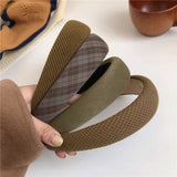 PLAID SOLID COLOR HEADBAND HAIRPIN HEADDRESS_CWAHA4028