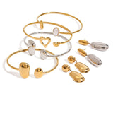 Waterdrop Cuff Bracelet Stud Earrings Set